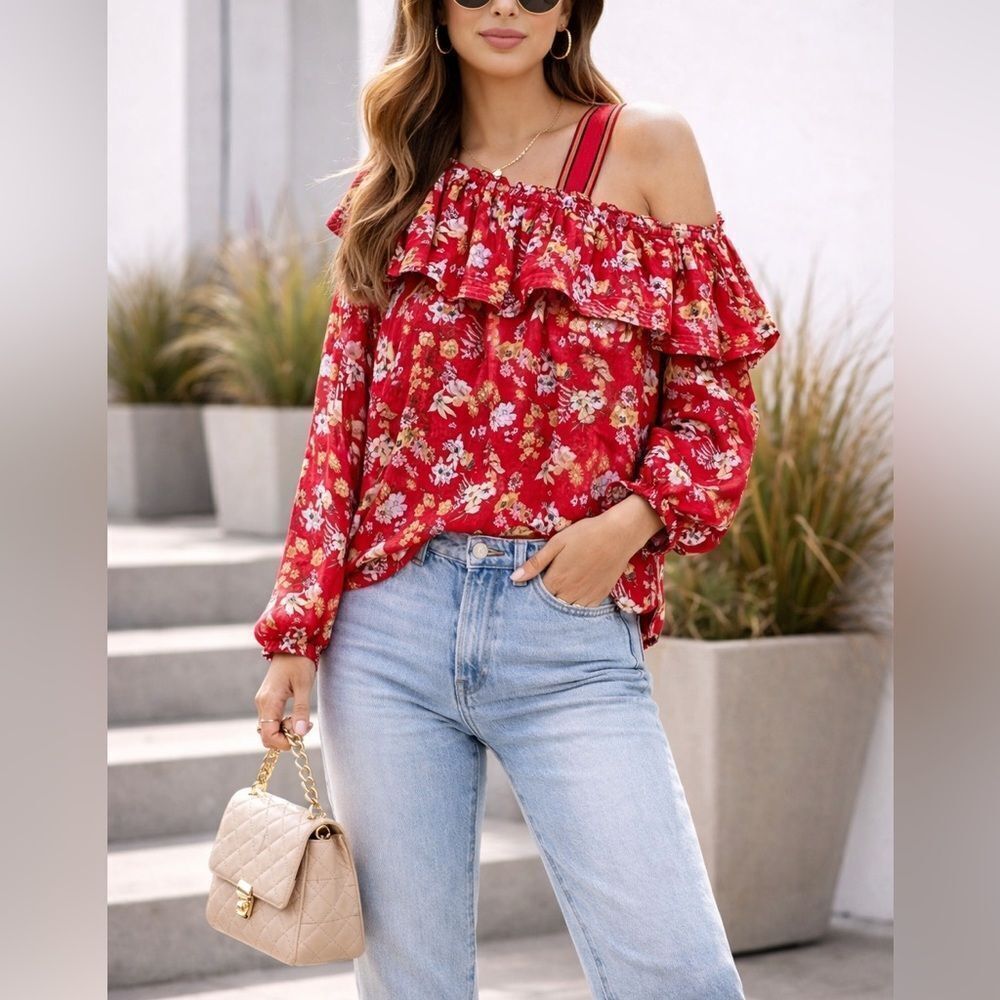 Derek Lam 10 Crosby Floral Silk Blouse
